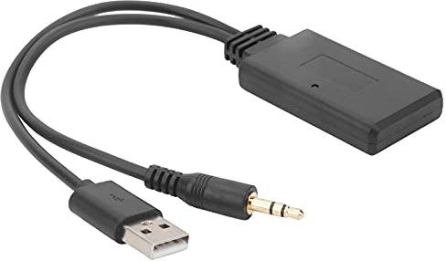 Car Bluetooth Adapter, Car Wireless Bluetooth 5.0 Receiver Music Player Audio Adapter Connector 3.5mm AUX+5V/12V USB Port