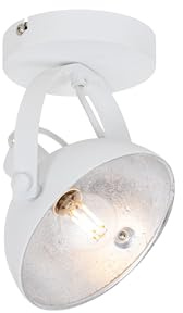 Qazqa Verstellbarer Deckenstrahler, Deckenspot - Magnax - Weiß, max. 40W, Geeignet für LED, 17.9cm, Rund, Ideal als Küche lampe und Wohnzimmerlampe