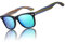 DUCO Polarisierte Sonnenbrille Herren Damen Sonnenbrille polarisiert mit UV-Schutz Walnuss Sonnenbrillen mit Holzrahmen Umweltfreundliche Designerbrille DC2141 (Schwarz Rahmen Revo Green)