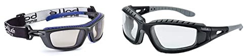 Bolle BAXPSI Platinum Goggles with Anti-Scratch and Fog Frame Lens, Clear/Black/Blue & Bolle TRACPSI Tracker Glasses Nylon Frame Anti-Scratch and Fog Lens, Clear/Black