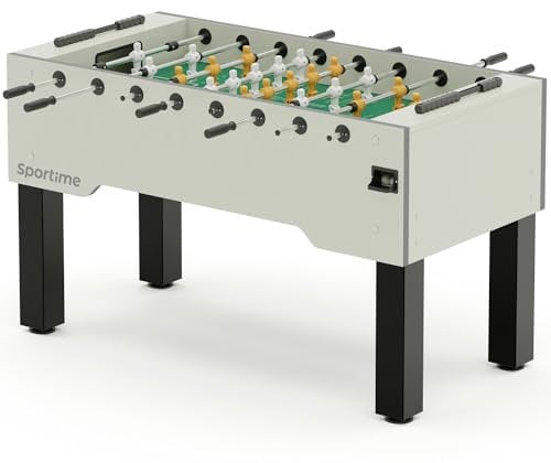 Sportime Tischkicker | Hurricane | Chrome-Kickerstangen, 2,2 mm Wandstärke | (R) Evolution Spielfeld, 20 mm High-Pressure-Laminat | Guardian Gleitlager | 5 Jahre Garantie