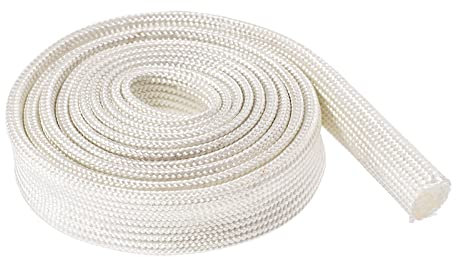 Rebower Vidrio Fibra Manguito Aislado Cable Protección Tubo [para Alta Temperatura Aplicaciones] - 3.28 Pies-8mm / Blanco