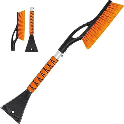 PLACHIDAY Eiskratzer Auto mit Besen - 2in1 Schneebesen Auto mit Eisbrecher Funktion, Ultra Auto Eiskratzer mit Ergonomischem Schaumstoffgriff für PKW, LKW und SUV (68CM)