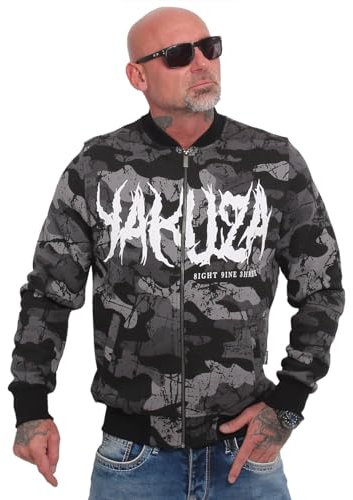 Yakuza Herren Tweak Classic Sweatjacke, Camouflage Grey, XXL