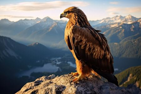 Acryl-Bild 80 x 50 cm: ein Vogel, der auf einem Felsen steht (207421732)