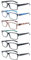 ZONLON 6 Pack Reading Glasses for Men Women Blue Light Blocking Lightweight Black Computer Readers with Spring Hinges （6C 2.0 + ）
