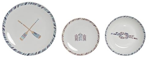 VAJILLA SET 18 PORCELANA 27X27X2,5 SALITRE AZUL