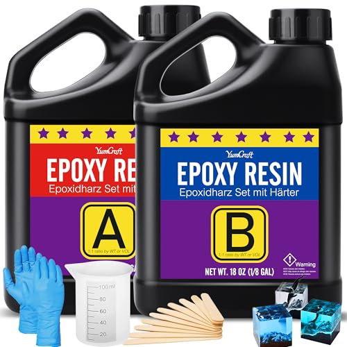Epoxidharz - 36oz Kristallklares Epoxidharz Kit, Blasen frei, Anti-Gelb, Selbstnivellierend, Hochglanz-Kunstharz für DIY Kunst Handwerk, Schmuck, Tisch, Formen, freundlich zu Harz Handwerk Anfänger