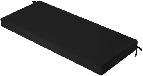 Xinwanhong Bankauflage Outdoor Wasserdicht, Sitzkissen Bank Mit Abnehmbarem Bezug, Sitzpolster Outdoor Waschbare, Gartenbank Auflage rutschfeste, Sitzauflage Bank Esszimmer, Schwarz, 200×60×3cm
