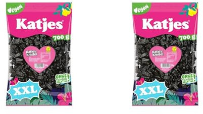 Katjes-Kinder Großpackung – mit würzigem Lakritz, kleine Lakritz-Kätzchen aus Hartlakritz, der Klassiker jetzt in vegan, 700 (Packung mit 2)