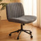 Dowinx Criss Cross Stuhl mit Feststellrädern, Preminum Stoff und Taschenfederkissen, Verstellbarer Drehstuhl mit breitem Sitz, Morden Design Vanity Chair, Grau