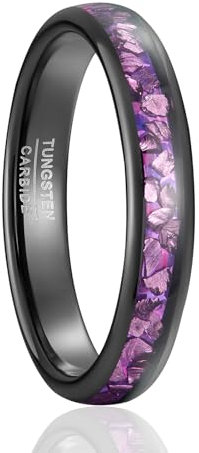 SOXEMAN Damen Ehering Herren Schmuck Lila Paarring mit Kristall-Inlay Breite 4mm/8mm