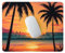 Tapis de Souris Gamer Tapis de Souris d'Ordinateur 300x250x3 mm, Base Caoutchouc Anti-Dérapant, Glissement Facile, Durable, Portable, pour Gaming Bureau Accessoires - Coucher de soleil coco Tree V-963