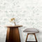 SOPHIE LAURENCE Rasch Elegant Homes Fiji Leaf Wallpaper, Contemporary Nature Inspired Design with Metallic Detailing, Plain Off White, 10m Roll Ideal for Bedroom and Living Room Decor