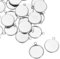 sourcing map Bandeja redonda en blanco, 50 piezas de 14 mm, cabujones de acero inoxidable, base en blanco para manualidades y fabricación de llaveros (plata)