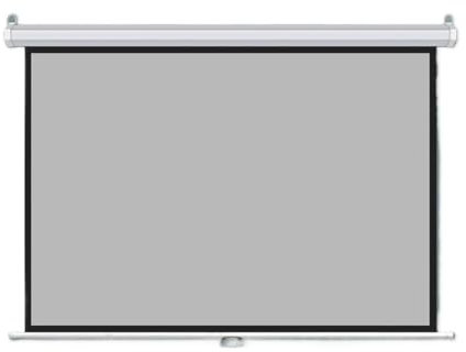 JDSHFEN Projector Screen Manual Pull Down Projector Screen 4:3 Matt Autolocking Selflocking Projection Curtain，Grey-84 inch