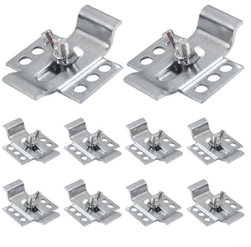 Besttoolifes Kit di 10 clip per lavello sottotop in acciaio resistente, staffe di supporto per piano di lavoro del bagno e della cucina, resistenti alla ruggine, fissaggi regolabili per lavello