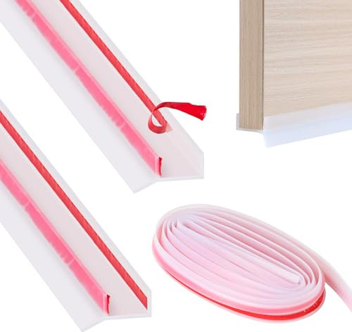 SWAWIS 2 Pièces 1.7cm x 3m Joint pour Plinthe Cuisine Transparente, Profil d’Étanchéité pour Socle Cuisine Silicone pour Plinthe de 15mm 16mm 17mm, Imperméable à l'Eau et à Poussière