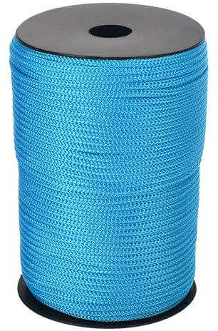 QUARKZMAN 4mm Corda Intrecciata in Polipropilene, 100m Corda in Nylon Cava per Stendibiancheria, Campeggio, Escursionismo, Esterno, Blu Lago
