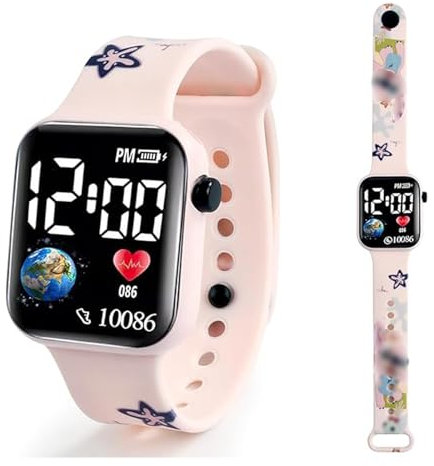 HOAQPPOY Stitch Watch LED Kinder Jungen Mädchen, Armbanduhr Stitch, Geschenk Jungen 5 6 7 8 9 10 11 12 Jahre, Kinder Spielzeug 5 6 7 8 9 10 11 12 Jahre