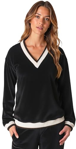 VIVISENCE Dame Sweatshirt Sporthemd Velvet Velours Alltag Homewear Klassisch Sport Jogging 9001