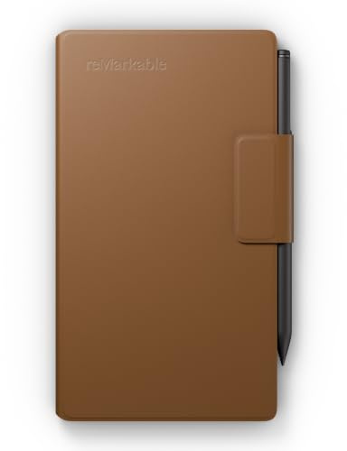 reMarkable Paper Pro Move Book Folio – Brown Leather | Premium Leather Book Folio for your 7.3'' Paper Pro Move tablet, protective, lightweight tablet case