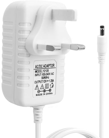 15W Power Supply Charger 12V 1.25A for Alexa Echo Dot 3rd 4th 5th Gen | 4.0 * 1.7mm, 1.5M Cable Adapter Replacement for Kids Edition Show,5 1st 2nd Gen EchoDot with Clock Spot Pop Fire TV