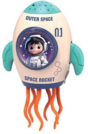 Crawling Toy - Automatic Dancing Rocket, Lighted Projector Music Doll, Interactive Moving Plaything | Festival Home Party Table Event Indoor Holiday Family Kids Ages 3 Plus Preschool Fun