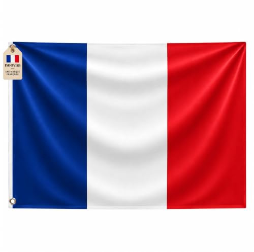 Noovaa 1 Drapeau France 60x90cm | Résistant Aux Intempéries, Œillets en Laiton, Polyester Haute Qualité, Coutures Doubles, Usage Extérieur