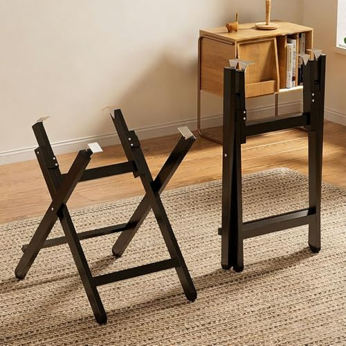 GJPXFR Metall Tischbeine Klappbare, 50cm 70cm Tischgestell Verstellbare Möbelbeine Tischrahmen Tischfüße Für DIY Couchtisch Schreibtischbeine(Black,70cm/28in)
