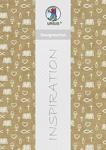 URSUS Karton Foto für Konfirmation/Kommunion, Christliche Symbole von Fotos 01, 25ÂBlatt in A4Âaus Kraftpapier, Serie Young Spirit