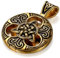 JewelryWe Schmuck Herren Halskette, Edelstahl Irish Celtic Knot Irischen Keltisch Knoten Triquetra Anhänger mit 60cm Quadrat Link Kette, Schwarz Gold