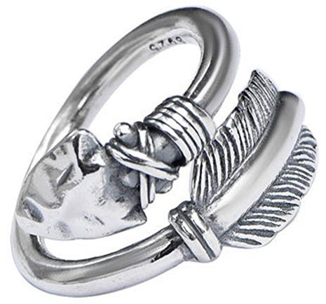 Helen de Lete Original Hunger Game Vintage Pfeil 925 Sterling Silber verstellbarer Ring, Sterling Silber, Kein Edelstein