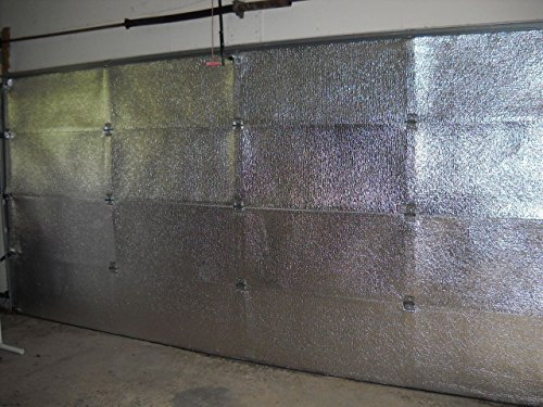 US Energy NASATECH (pre-tagliato per 16 pannelli) 1 kit di isolamento riflettente per porta del garage (R8) 1/4 di spessore con nastro biadesivo super resistente in schiuma per porte da garage singole