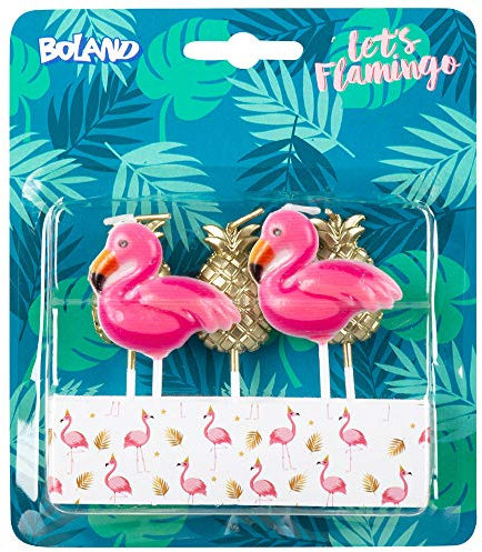 WOOOOZY Kerzen Flamingo & Ananas, 5 Stück