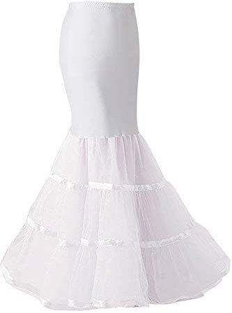 VanRose Damen Knöchellang Petticoat Braut Hochzeit Slip Hoopless Crinoline Unterrock - Elfenbein - S/M