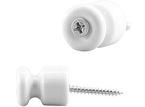 10 unidades Aislador de Porcelana para Cableado de pared de Dia.19 mm, 20 H mm