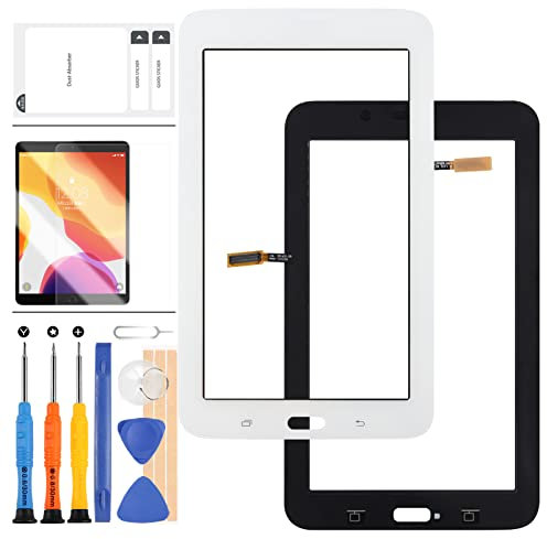 Remplacement d'écran pour Samsung Galaxy Tab 3 Lite T113 SM-T113 7 écran Tactile numériseur capteur Panneau de Verre Ensemble Complet de pièces de réparation avec Outils (Blanc)