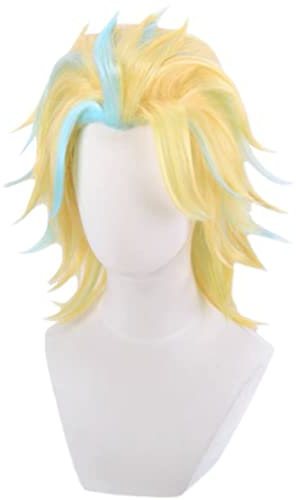 GZIRUE Goldene Blaue Kurze Perücke Haar für Rindou Rindo Haitani Wig Cosplay Anime Kostüm mit Perücke Kappe Wig Cap Glasses