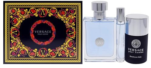 Versace Dylan Blue Pour Homme 3 Piece Gift Set: Eau De Toilette 100ml - Deodorant Stick 75ml - Eau De Toilette 10ml