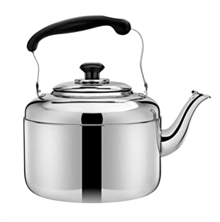 DOITOOL Flöte Wasserkocher Gasherd Wasserkessel Pfeifende Teekessel 4L Edelstahl Laut Pfeife Teekessel Küche Kaffeekessel Metall Wasserkessel für Büro Heimrestaurant Camping Induktion ?tenkessel