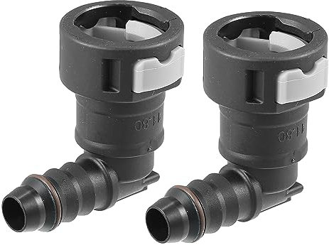 X AUTOHAUX 2pcs Fuel Line Quick Connect 90 Degree for 12mm to 1/2 Rubber Tubing