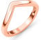 TJC Silver Wishbone Ring for Women, 2mm Thick Wedding Band Ring with Rose Gold Plating, Ladies Promise Ring, Sizes S