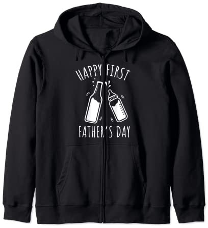 Happy First Fathers Day T-Shirt – lustige Bierflasche für Babys Kapuzenjacke