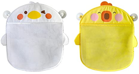 Rangement de Jouet de Bain, Sac de Rangement Salle de Bain Filet Jouet de Baignoire Sac de Bain Suspendu Jouet Bain Bébé Sac Organisateur avec 2 Ventouses, Séchage Rapide