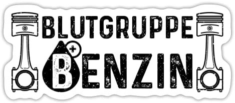 DesignsByJnk5 Sticker Unisex Auto | Blutgruppe Benzin Aufkleber Auto Spruch | Auto Tuner lustige Sprüche Autoaufkleber Geschenkidee Auto