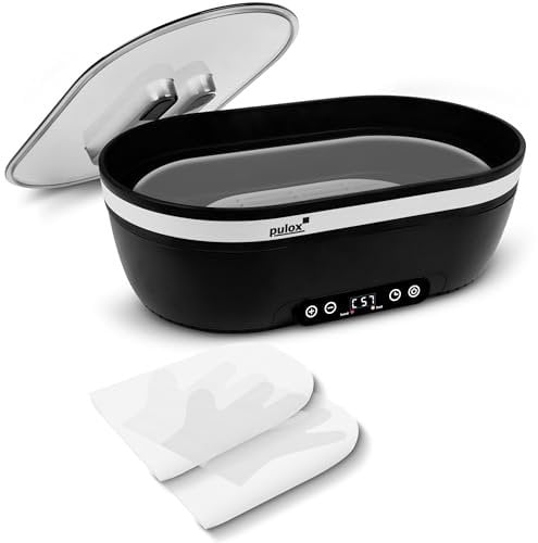 Pulox Paraffinbad WB-4500 - Großes 4500 ml Wachsbad für Hände & Füße mit 2 Behältern und Zubehör