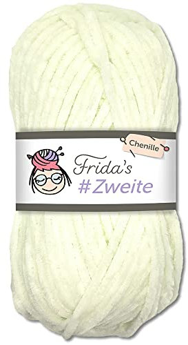 Frida's #Zweite Wolle 100g Chenille Wolle Amigurumi Stricken & Häkeln weich (08 - Vanille)