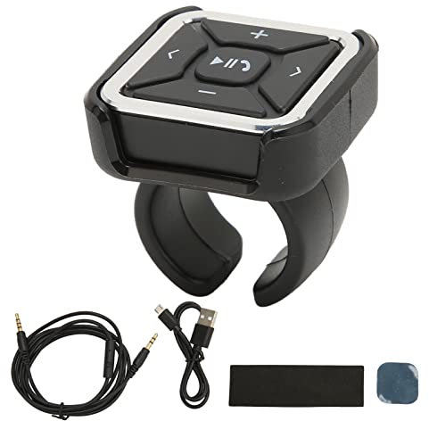 Button Bluetooth Remote Control Kit,Bluetooth Media Button Wireless IPX4 Waterproof Sound Adapter Switch Steering Wheel Remote Controller Receiver for IPhone,Android with Mount
