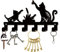 CREATCABIN Portaavi in Metallo Nero Portaavi Organizer Appendiabiti da Parete Decorativo con 6 Gancio Gatto Farfalla per Porta D'Ingresso Corridoio Bagno Borsa Vestiti Ave Sciarpa 10.6x6.1 Pollici